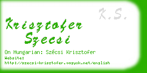 krisztofer szecsi business card