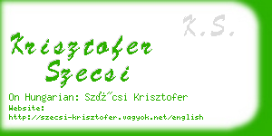 krisztofer szecsi business card